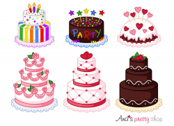 Cake clipart, bakery clipart, pastry clipart, wedding cake, birthday ...
