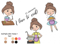 cooking clipart cooking stickers cooking girl bakery clipart