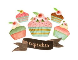 Cupcake clipart, bakery clipart, tea party clipart, cakes clipart ...