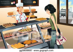 Vector Stock - Buying cake at bakery store. Stock Clip Art ...