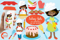Baking clipart, cooking clipart, Girl c | Design Bundles