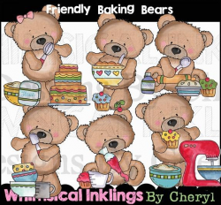Baking Shower Clipart Bear Clipart Instant Download