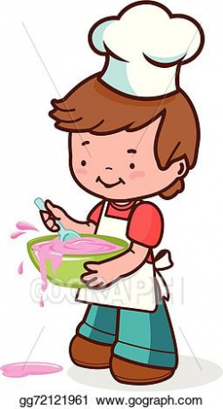 Vector Art - Little boy chef cooking. Clipart Drawing ...