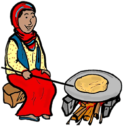 Full Version of Middle Eastern Woman Making Flat Bread Clipart