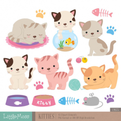 Kitties Digital Clipart, Cat Clipart | Cat clipart, Digital and Cat