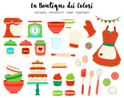 Christmas Baking Clipart Cute Graphics PNG Red and