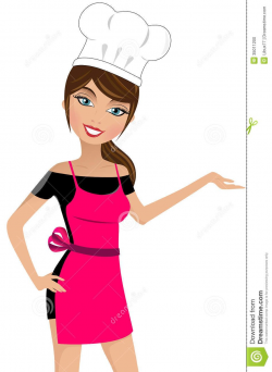 Smiling Beautiful Woman Chef Presenting Stock Photo - Image ...