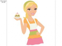 Lady Baking Clipart