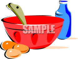 Food Clipart Picture of Eggs, Bottle of Milk and Mixing Bowl ...