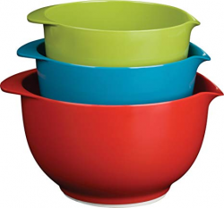 Amazon.com: Trudeau Melamine Mixing Bowls, Set of 3: Kitchen & Dining