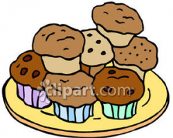 Plate of Muffins - Royalty Free Clipart Picture