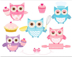 Owl clipart cooking - Pencil and in color owl clipart cooking