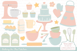 Pastel Baking Clipart & Vectors by Amanda Ilkov | TheHungryJPEG.com