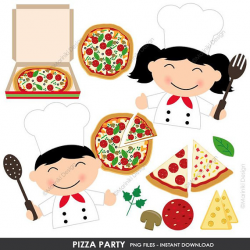 Pizza Party Clip Art, Chef Clipart, Kitchen Cooking Kids Character ...