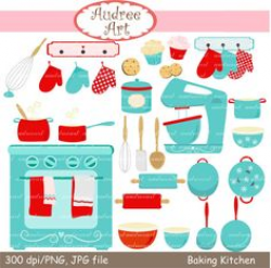 Baking clipart set. Mitten, mixer, whisk, bowl and more. File ...