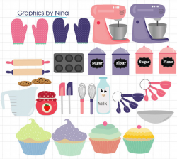 INSTANT DOWLOAD Baking Tools cupcake clipart Scrapbook for Personal ...