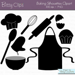 Baking Silhouettes Digital Art Set Clipart INSTANT DOWNLOAD Baking ...