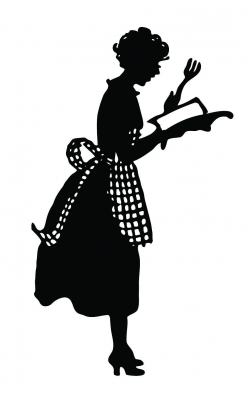 Vintage Silhouette - Cute Lady in Apron | Vintage silhouette ...