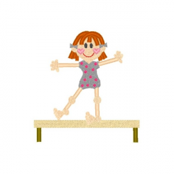Stick Girl Balance Beam Gymnast - NobbieNeezKids