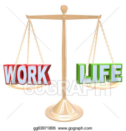 Stock Illustration - Work vs life words on scale balancing life ...