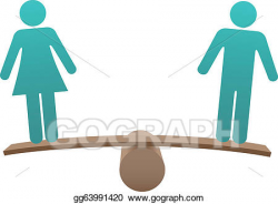 Clip Art Vector - Equal male female sex equality balance. Stock EPS ...