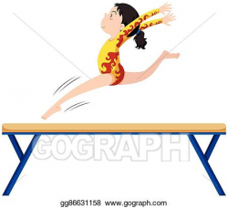 EPS Vector - Gymnastics on balance beam. Stock Clipart ...
