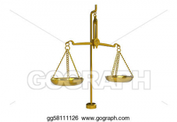Stock Illustration - Balance scale, brass. Clipart Drawing ...