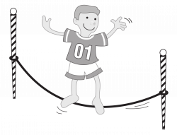 Clipart - Kid balancing on a string