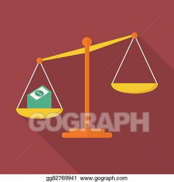 EPS Vector - Balance scale with cash money. Stock Clipart ...