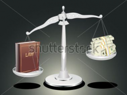 Balance Between Law and Money Illustration Design stock vector ...