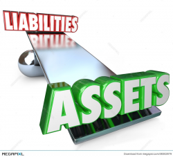 Assets Vs Liabilities Balance Scale Net Worth Money Wealth Value ...