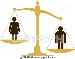 EPS Vector - Unbalanced scale with a man woman. Stock Clipart ...