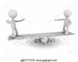 Stock Illustration - Balance 3d person . Clipart gg61777419 - GoGraph