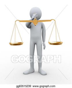 Stock Illustration - 3d man holding balance scale. Clipart ...