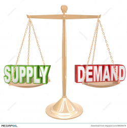 Supply And Demand Balance Scale Economics Principles Law ...