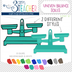 UNEVEN Balance Scales Digital Clipart Set!!!