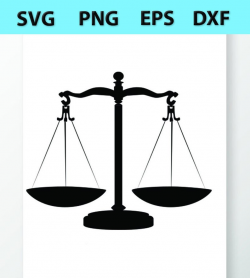 Scales of Justice SVG Files - Vector Images Clipart - Balance Law for Vinyl  Files SVG Image For Cricut -Eps, Png ,Dxf Stencil Clip Art