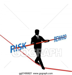 Vector Stock - Business man tightrope balance risk reward. Clipart ...