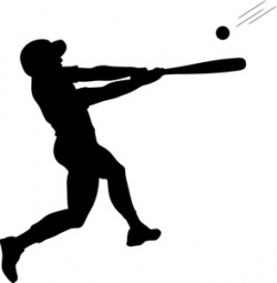 Batter Clipart Image - Batter Swinging Baseball Bat at a Pitched Ball