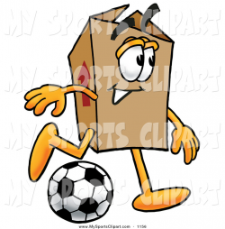 Sports Clip Art of a Smiling Cardboard Box Mascot Cartoon Character ...
