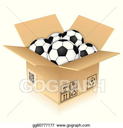 Vector Stock - Cardboard box with soccer balls. Clipart Illustration ...