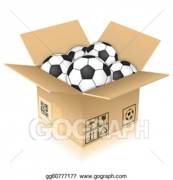 Vector Stock - Cardboard box with soccer balls. Clipart Illustration ...