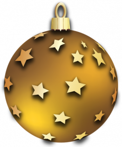 Transparent Gold Christmas Ball with Stars Ornament Clipart ...