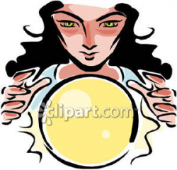 A Fortune Teller Reading a Crystal Ball Royalty Free Clipart Picture