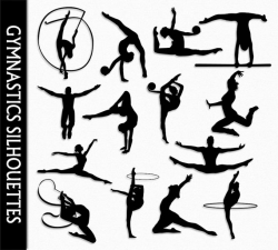 Gymnastics Clip Art Graphic Rhythmic Gymnastics Clipart Scrapbook ...