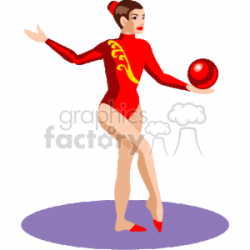 Royalty-Free Gymnast holding a ball 169236 vector clip art image ...