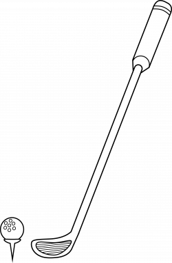 Golf Club and Ball Coloring Page - Free Clip Art