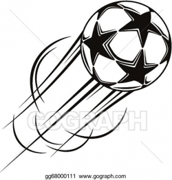 Vector Illustration - Soccer ball with stars flying through the air ...
