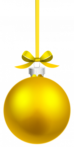 Yellow Hanging Christmas Ball PNG Clipart - Best WEB Clipart