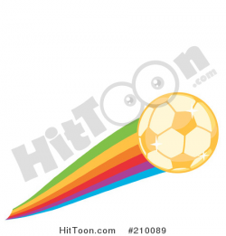 Soccer Clipart #210089: Golden Sparkling Soccer Ball with a Rainbow ...